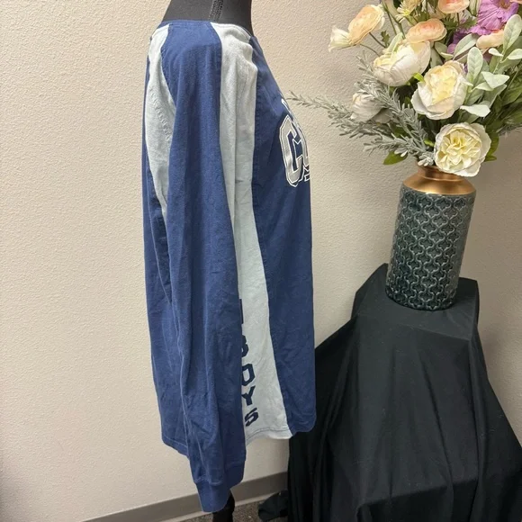 Dallas Cowboys Navy & Gray Raglan Long Sleeve Graphic Tee by Hands High L - Picture 6 of 10
